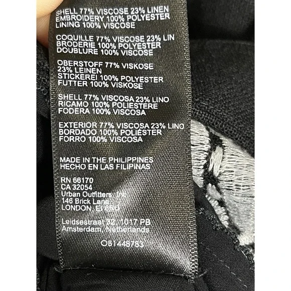 Maeve Anthropologie Dress Womens 10 Black Tunic Sleeveless Embroidered Lined - Picture 9 of 11